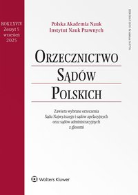 Orzecznictwo Sądów Polskich - Nr 5/2025 - Opracowanie zbiorowe - ebook