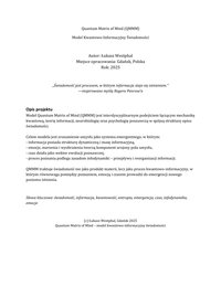 Quantum Matrix of Mind-projekt - Łukasz Westphal - ebook