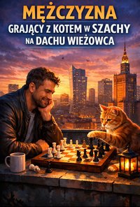 Mężczyzna  grajacy  z kotem w  szachy na dachu wieżowca - Bruno Blonski - ebook