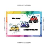 HAPPY LITTLE CARS – KOLOROWANKA DLA DZIECI 3–6 LAT - Magdalena Katarzyna Marek-Czok - ebook