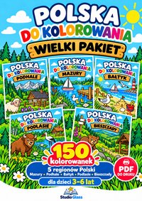 Polska do kolorowania. Regiony Polski – Wielki pakiet 150 kolorowanek - Pola Krajewska - ebook