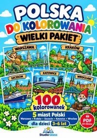 Polska do kolorowania. Miasta Polski 1 – Wielki pakiet 100 kolorowanek - Pola Krajewska - ebook