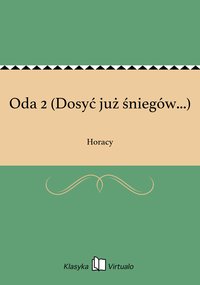Oda 2 (Dosyć już śniegów...) - Horacy - ebook