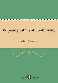 W pamiętniku Zofii Bobrówny - Juliusz Słowacki - ebook