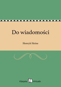 Do wiadomości - Henryk Heine - ebook