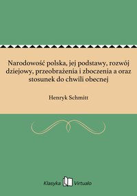 Narodowość polska, jej podstawy, rozwój dziejowy, przeobrażenia i zboczenia a oraz stosunek do chwili obecnej - Henryk Schmitt - ebook