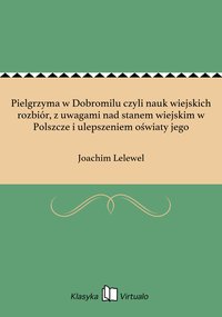 Pielgrzyma w Dobromilu czyli nauk wiejskich rozbiór, z uwagami nad stanem wiejskim w Polszcze i ulepszeniem oświaty jego - Joachim Lelewel - ebook