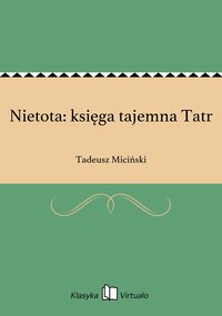 Nietota: księga tajemna Tatr - Tadeusz Miciński - ebook