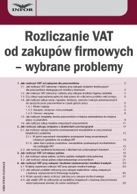 Rozliczanie VAT od zakupów firmowych – wybrane problemy - Aneta Szwęch - ebook