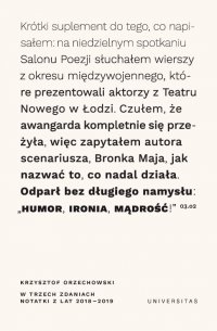 W trzech zdaniach. Zapiski z lat 2018/2019 - Krzysztof Orzechowski - ebook