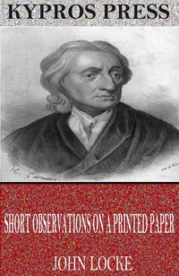 Short Observations on a Printed Paper - John Locke - ebook