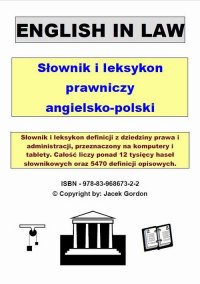 English in low. Słownik i leksykon prawniczy angielsko-polski - Jacek Gordon - ebook