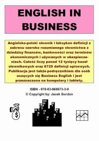 English in business. Słownik i leksykon biznesu angielsko-polski - Jacek Gordon - ebook