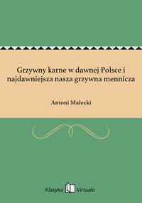 Grzywny karne w dawnej Polsce i najdawniejsza nasza grzywna mennicza - Antoni Małecki - ebook
