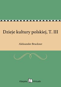 Dzieje kultury polskiej, T. III - Aleksander Bruckner - ebook