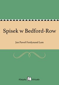 Spisek w Bedford-Row - Jan Paweł Ferdynand Lam - ebook