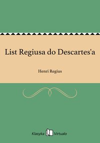 List Regiusa do Descartes'a - Henri Regius - ebook