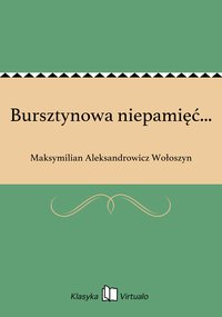 Bursztynowa niepamięć... - Maksymilian Aleksandrowicz Wołoszyn - ebook