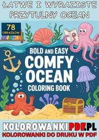 Przytulny Ocean Łatwe i Wyraziste Kolorowanki Dla Dorosłych Do Druku w PDF - Relaksująca Antystresowa Książka Do Kolorowania - Artful Palette - ebook