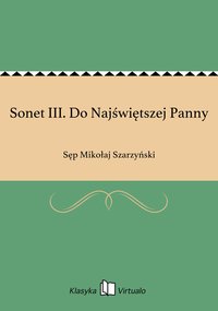 Sonet III. Do Najświętszej Panny - Sęp Mikołaj Szarzyński - ebook